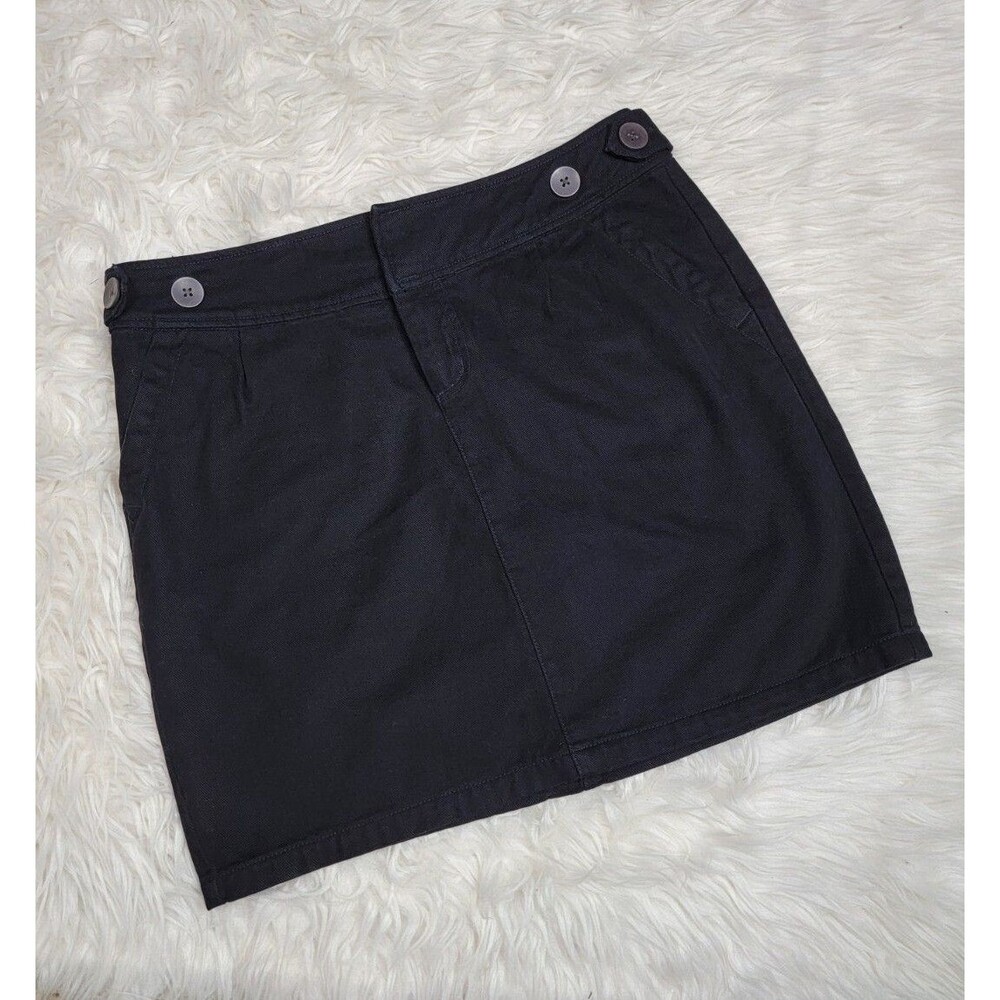 Garnet Hill Women's Size 12 Skirt Pockets Black Stretch 100% Cotton G